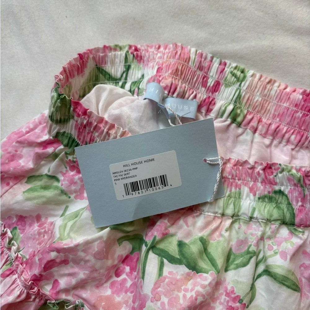 NWT Hill House Home Pink Hydrangea Tiered Ruffle Skirt